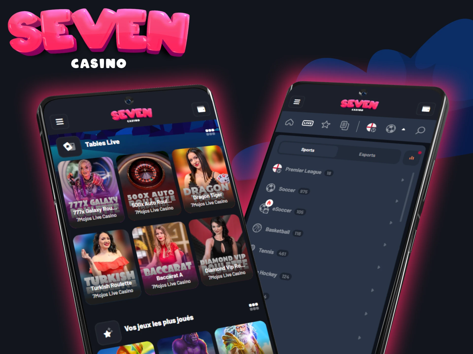 Accédez à Seven Casino via l'application sur votre Android.