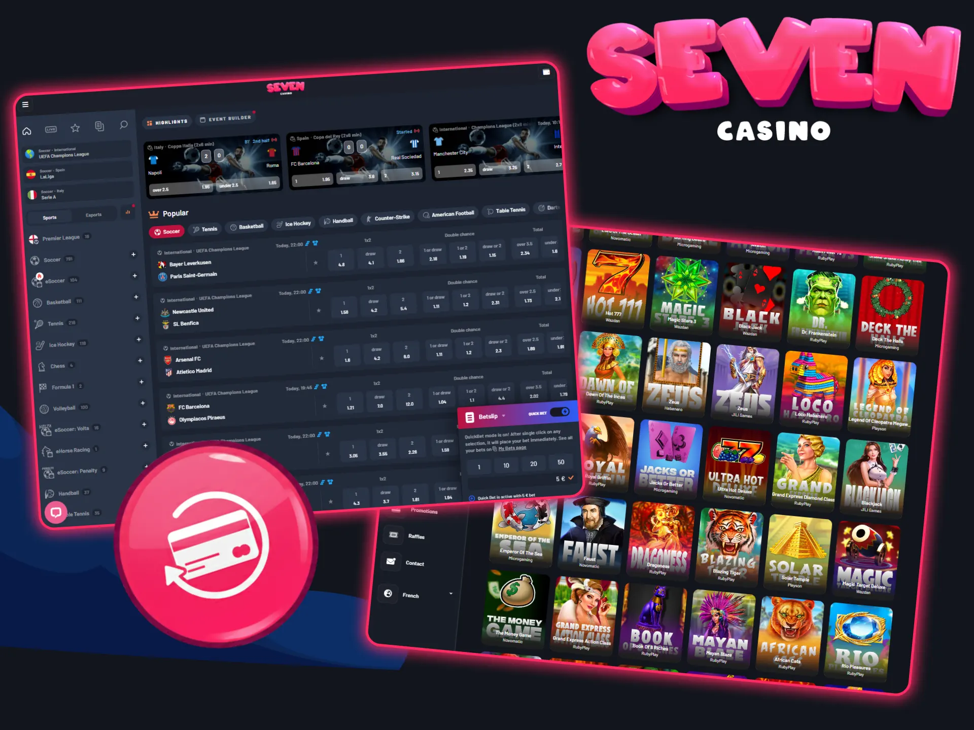 Vérifiez votre compte et recevez 10% de cashback pour vos jeux sur Seven Casino.