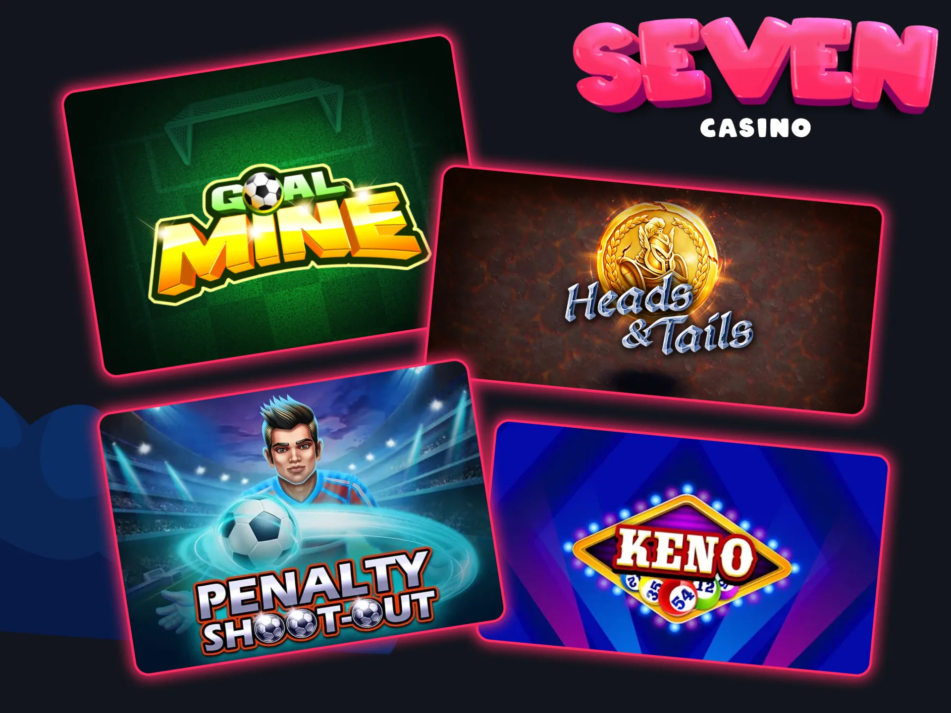 Des parties rapides et des résultats instantanés pour les jeux populaires du Seven Casino.