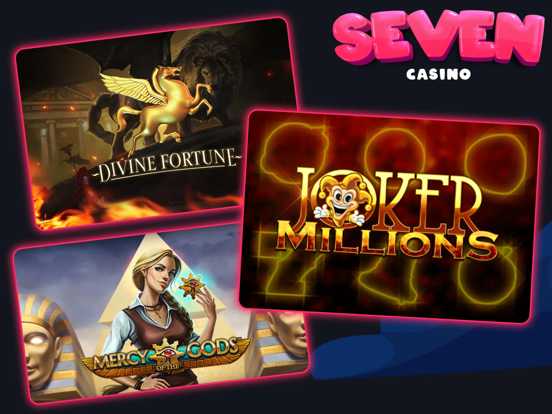 Il existe de nombreux jeux à jackpot au Seven Casino.