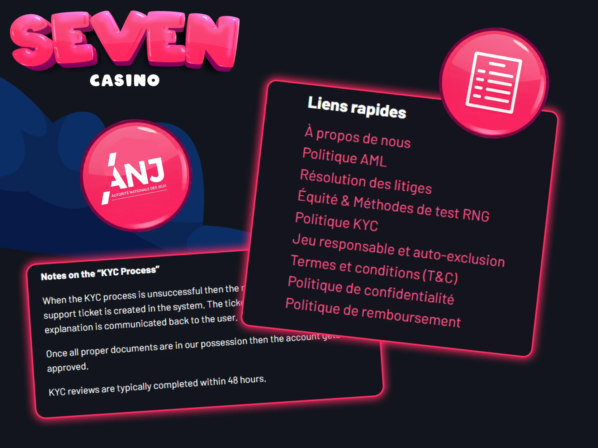 Jouez sur la plateforme officielle agréée et certifiée Seven Casino.