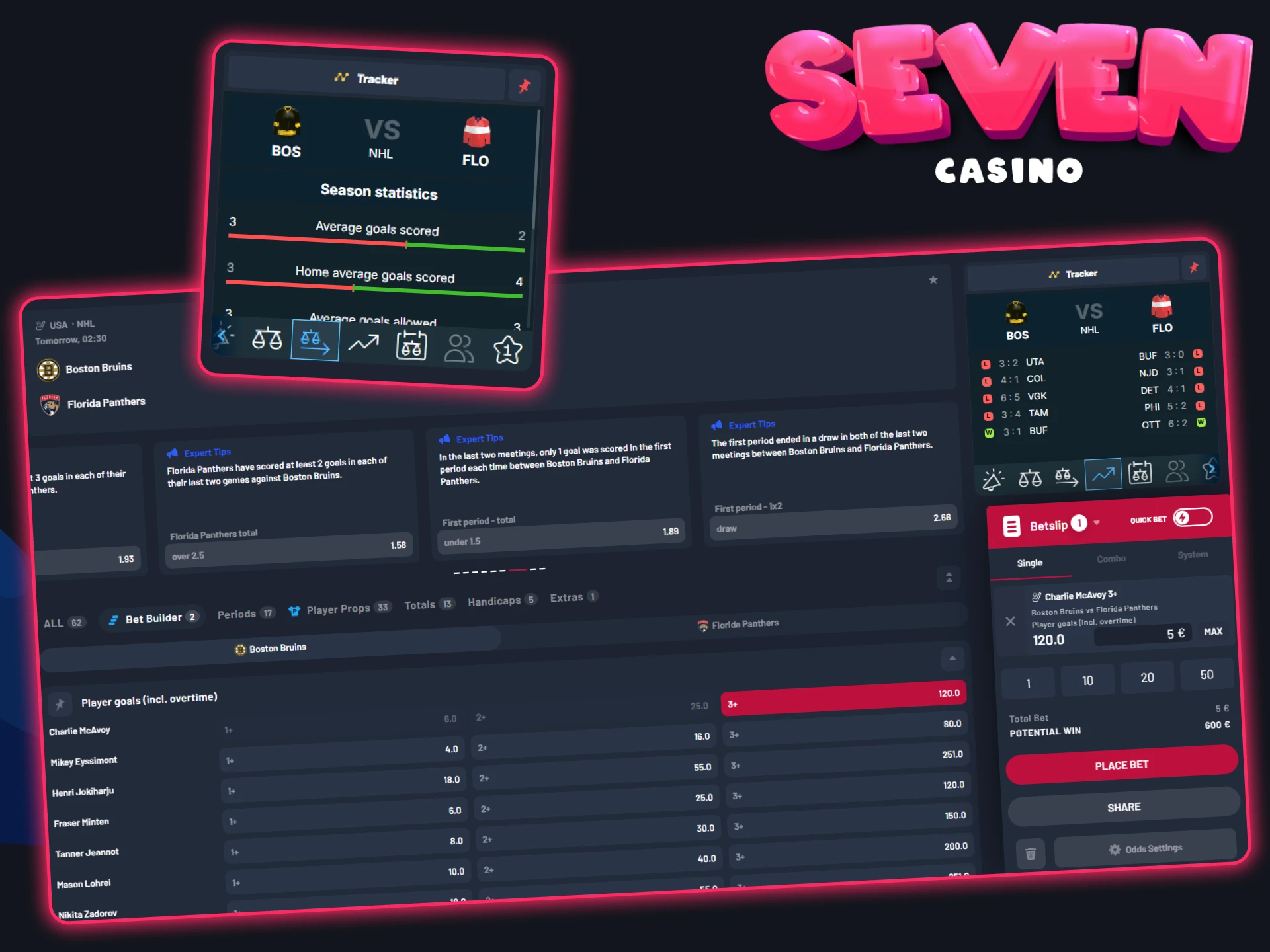 Analysez les résultats précédents des équipes et pariez à l'avance sur Seven Casino.