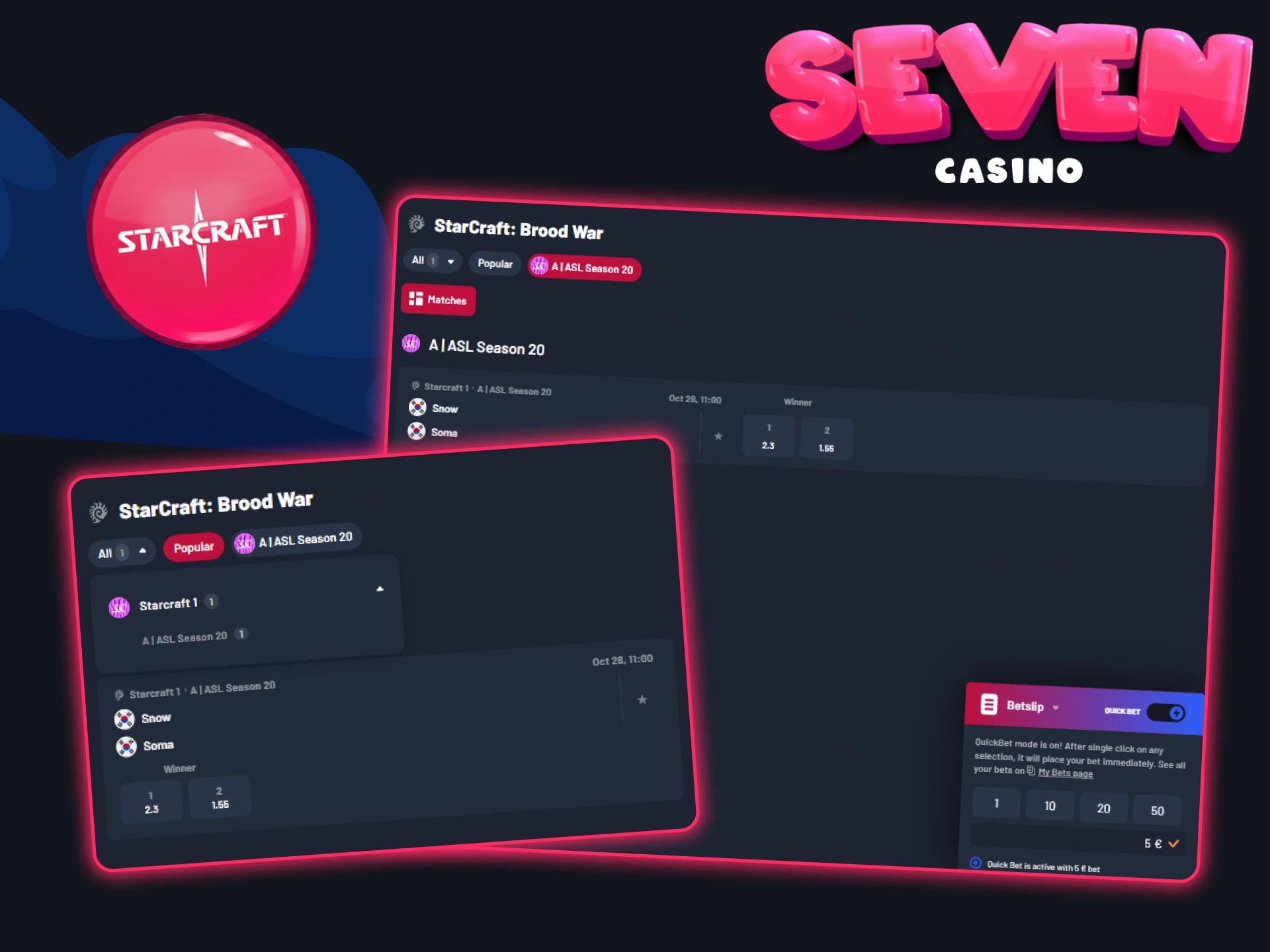 Votez pour votre équipe Starcraft préférée au Seven Casino.