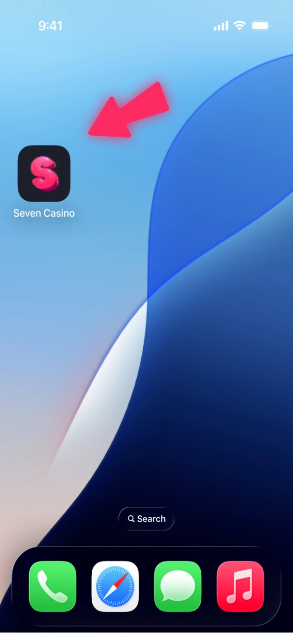 Une fois le téléchargement terminé, l'application iOS Seven Casino apparaîtra sur votre écran d'accueil.