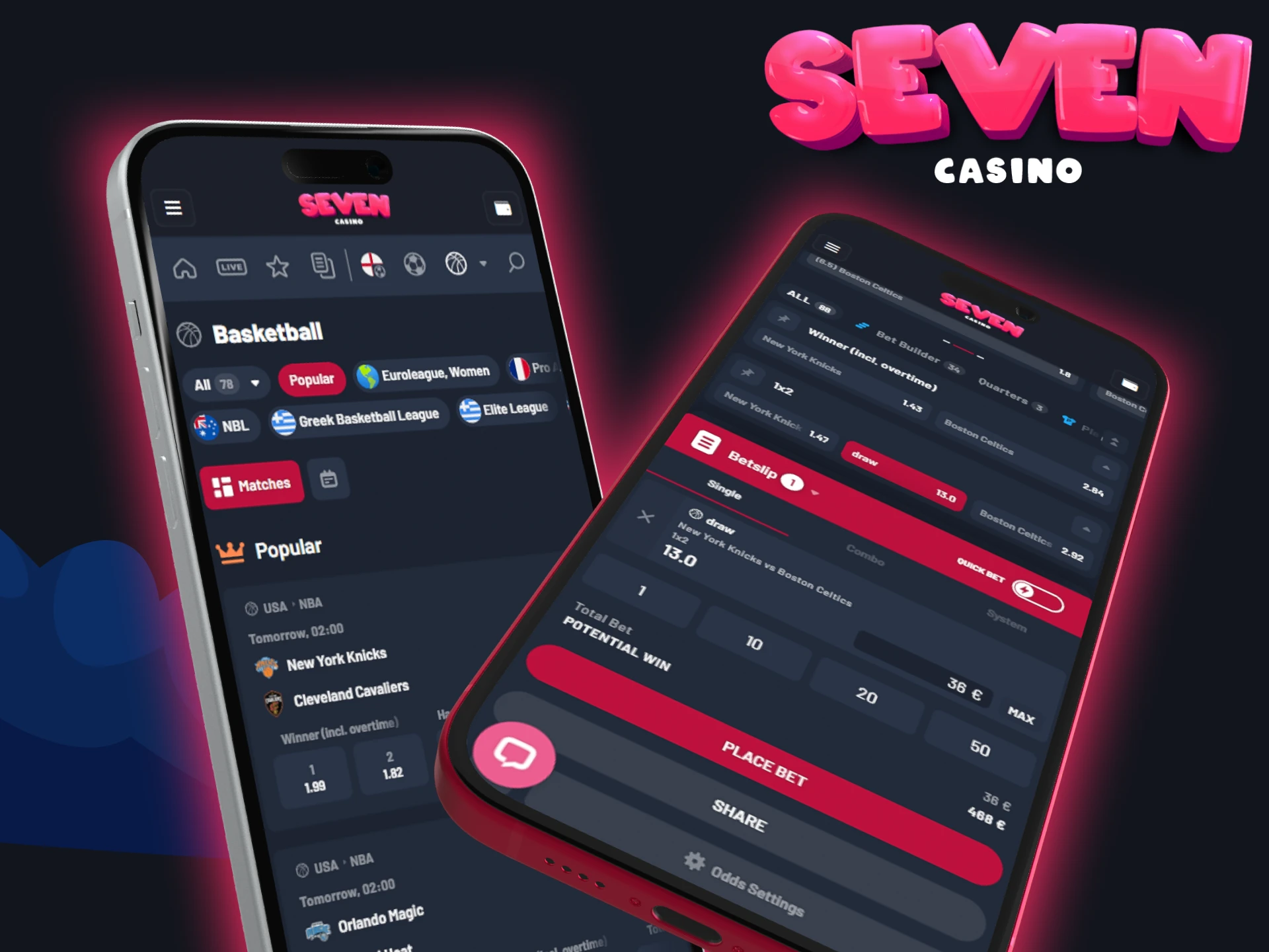 Pour un accès rapide aux paris, installez l'application Seven Casino sur votre smartphone.