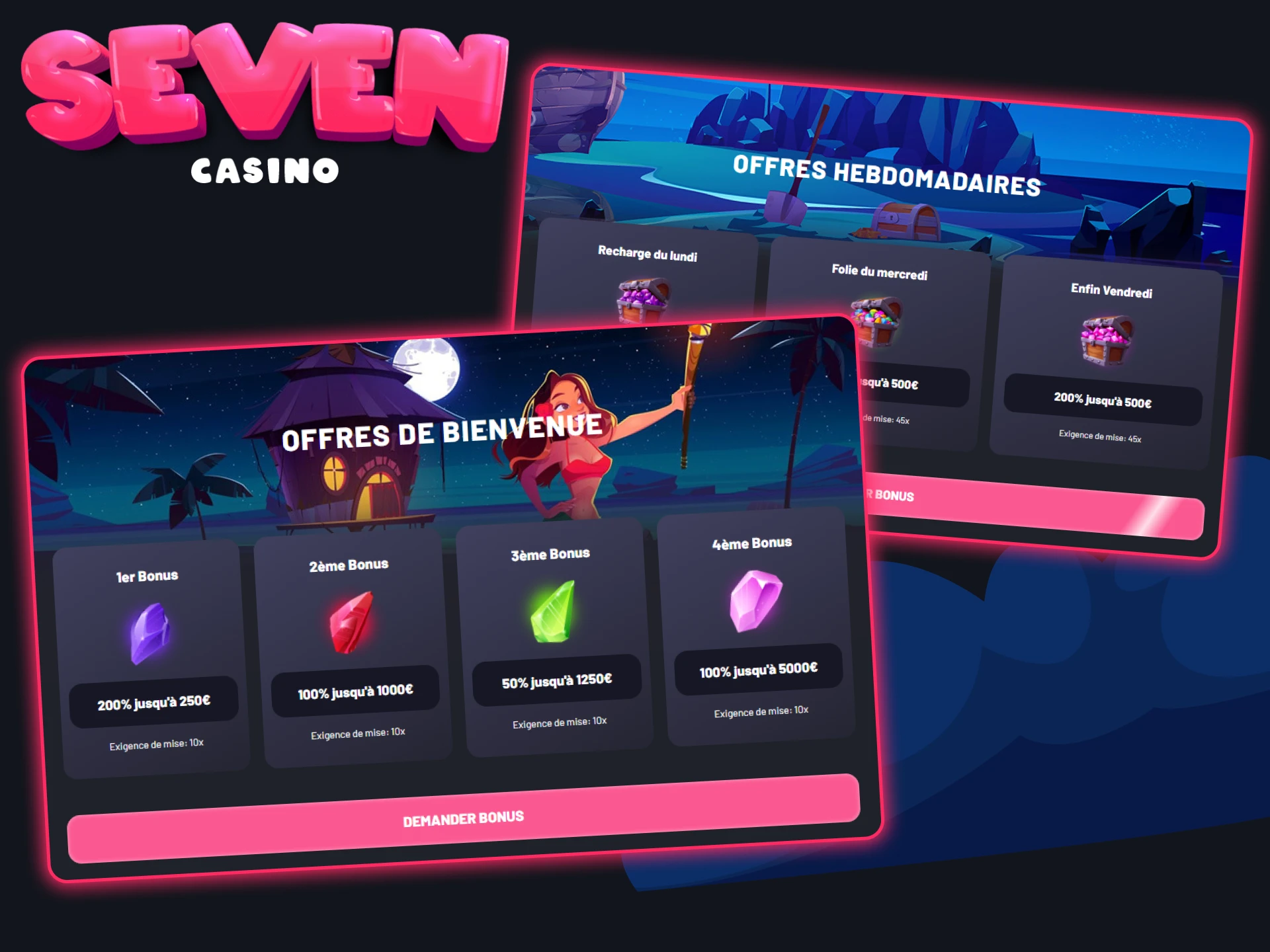 Connectez-vous à votre compte Seven Casino pour accéder aux bonus de bienvenue, au cashback et aux paris gratuits.