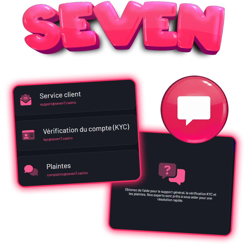 Si vous avez des questions pendant que vous jouez, veuillez contacter Seven Casino en utilisant les informations fournies sur la page.