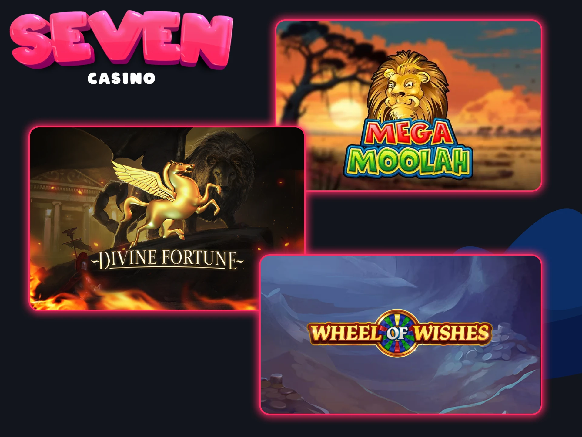 Tentez votre chance aux jackpots progressifs du Seven Casino.